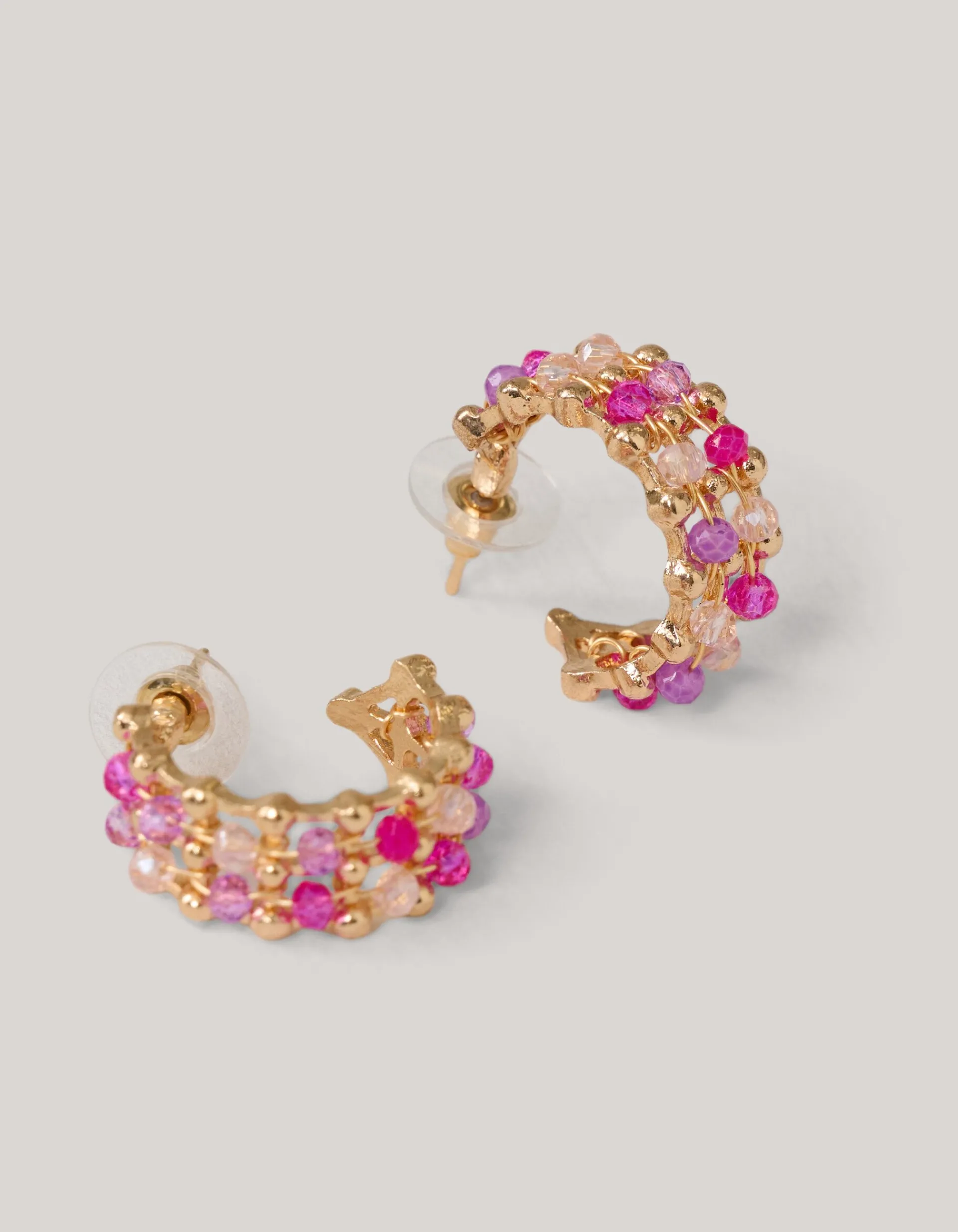 Shoeby Beaded Strass Oorbellen Roze<DAMES Sieraden