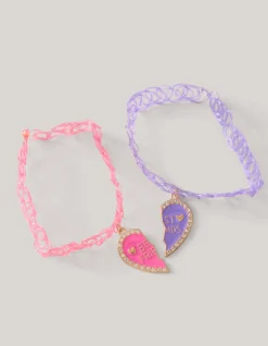 Shoeby BFF Choker Set Roze/Paars< Sieraden