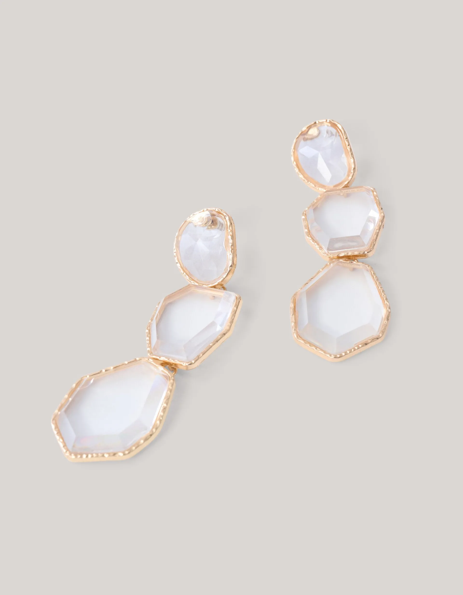 Shoeby Big Stone Oorbellen Zilver<DAMES Sieraden