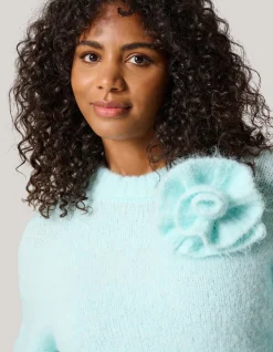 Shoeby Bloem Trui Lichtblauw<DAMES Truien En Sweaters