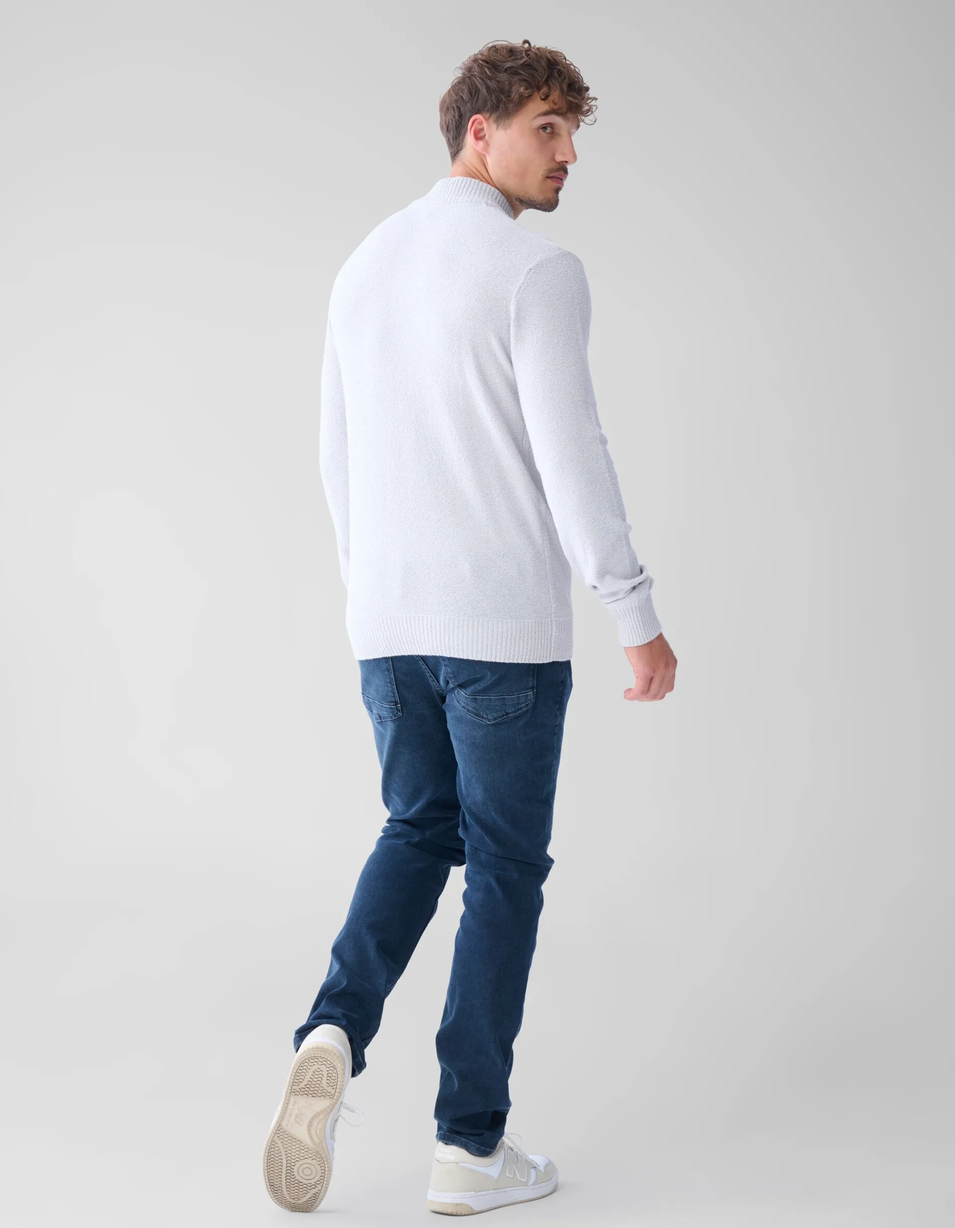 Shoeby Boucle Trui Grijs<Heren Truien En Sweaters