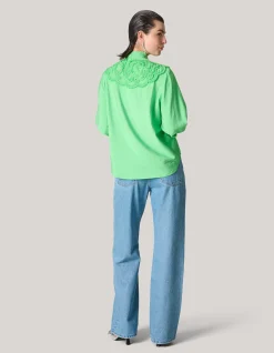 Shoeby Bow Strass Blouse Groen<DAMES Blouses