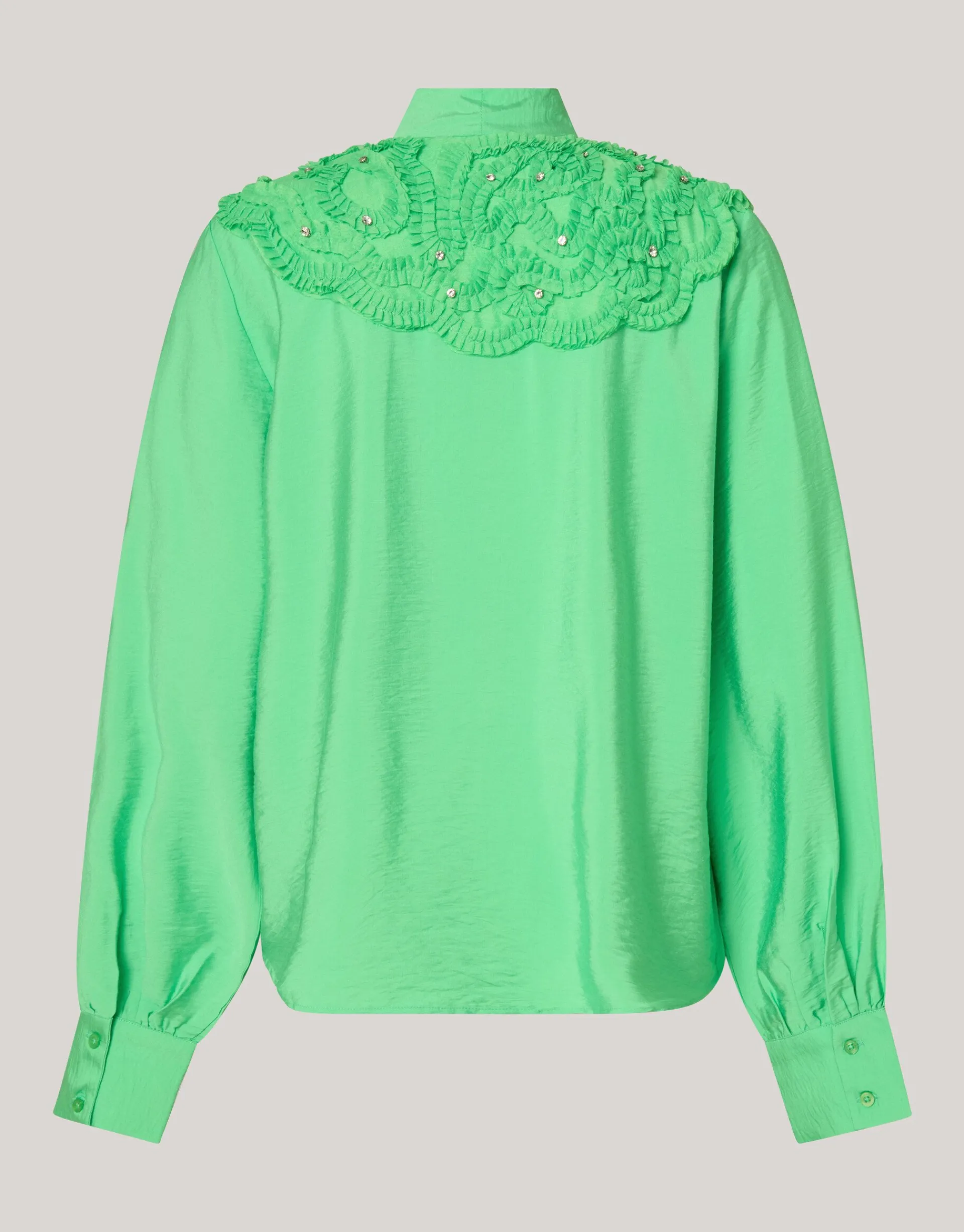 Shoeby Bow Strass Blouse Groen<DAMES Blouses