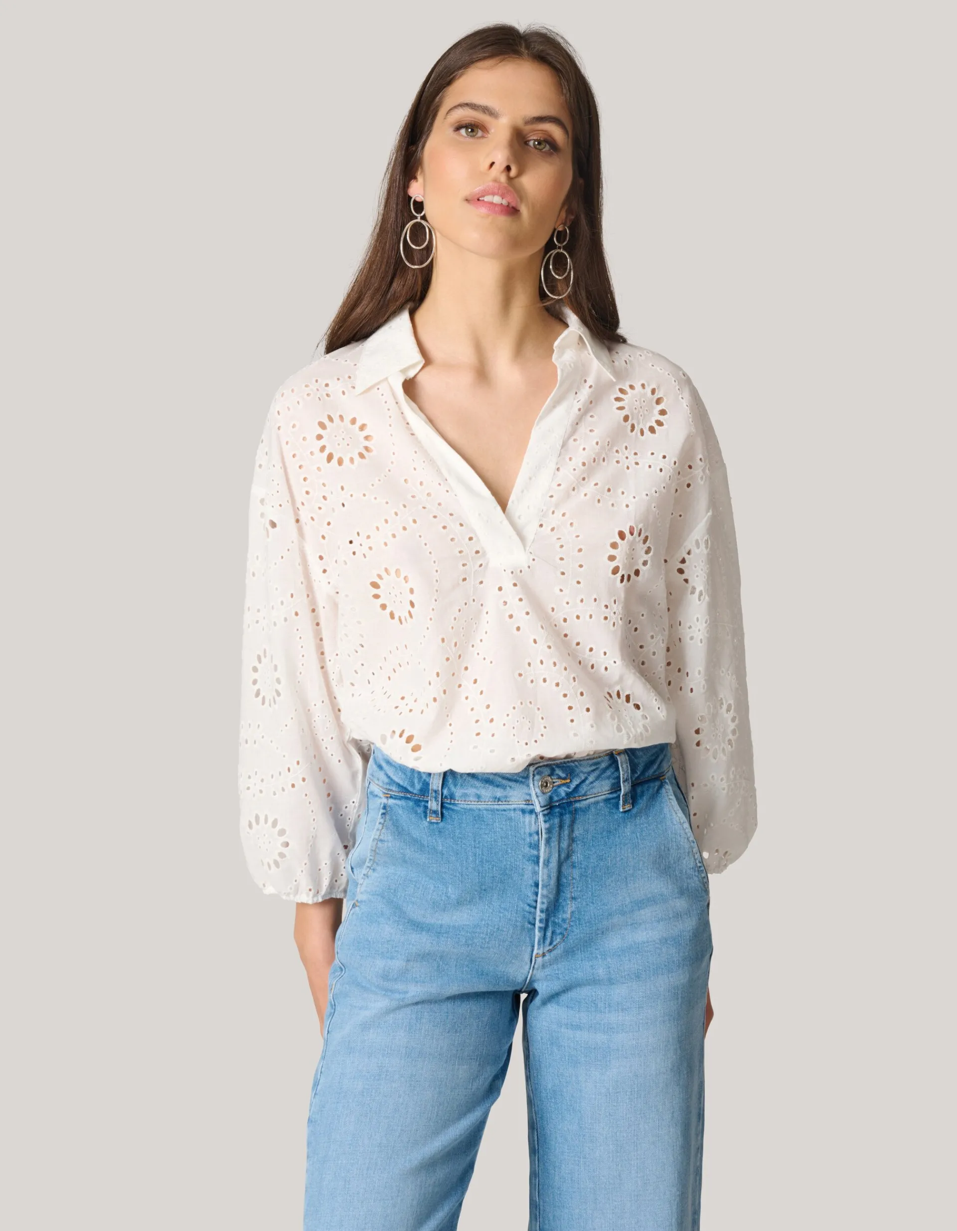 Shoeby Broderie Blouse Wit<DAMES Blouses