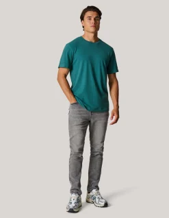 Shoeby Brushed T-shirt Turquoise<Heren T-Shirts En Polo's
