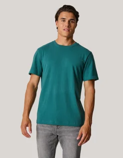 Shoeby Brushed T-shirt Turquoise<Heren T-Shirts En Polo's