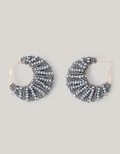 Shoeby Bulky Beaded Oorbellen Donkergrijs<DAMES Sieraden