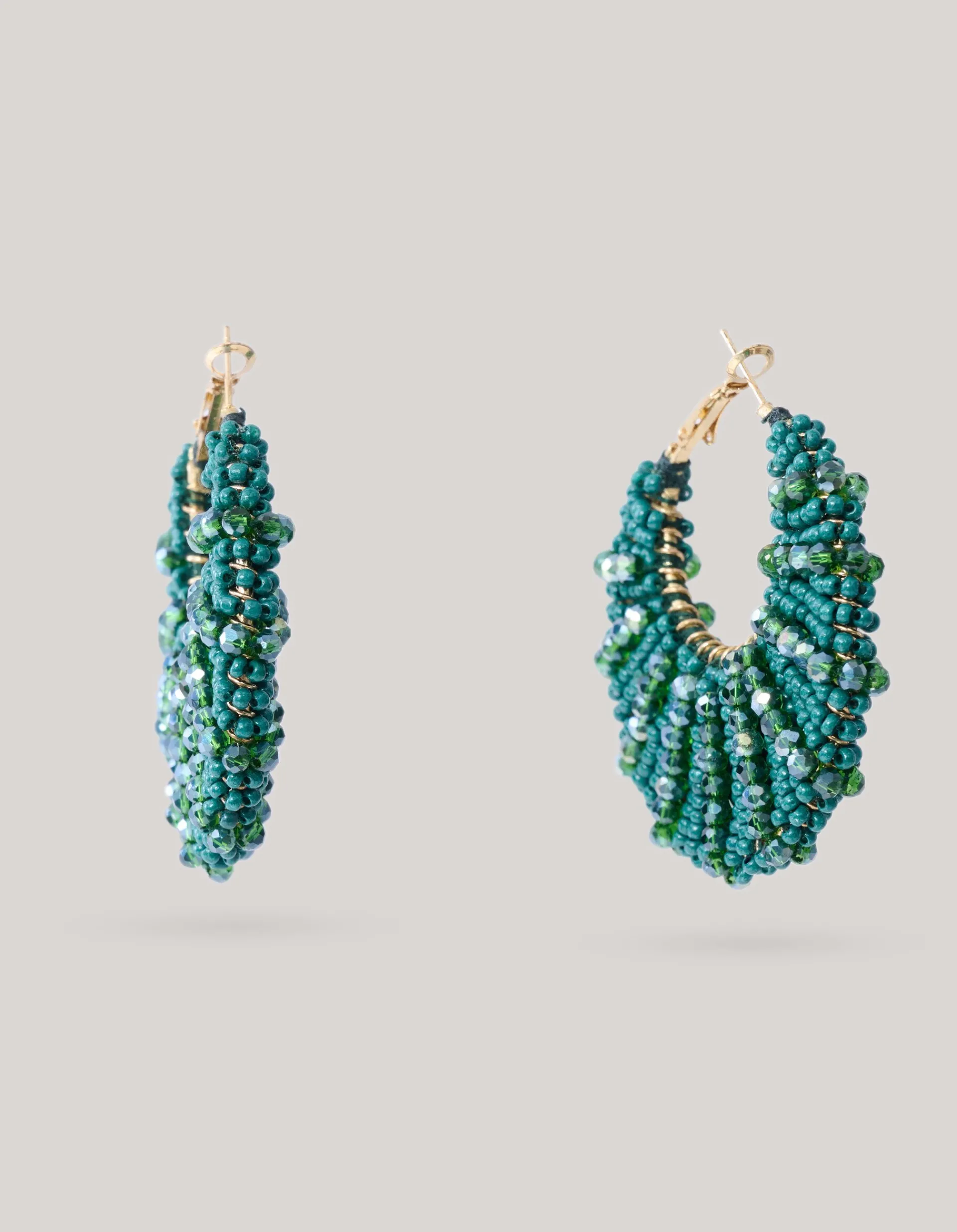 Shoeby Bulky Beaded Oorbellen Donkergroen<DAMES Sieraden