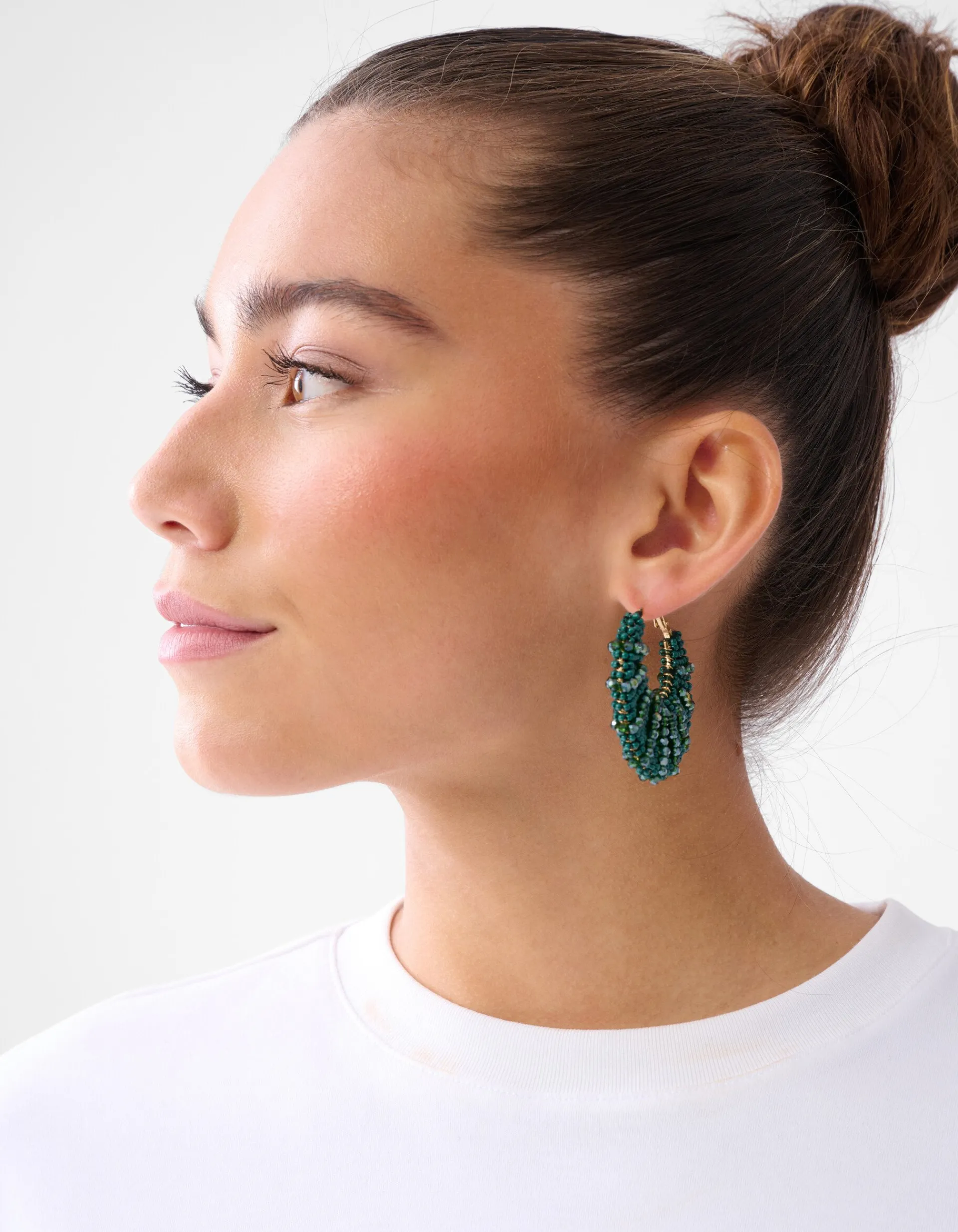 Shoeby Bulky Beaded Oorbellen Donkergroen<DAMES Sieraden