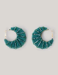 Shoeby Bulky Beaded Oorbellen Donkergroen<DAMES Sieraden