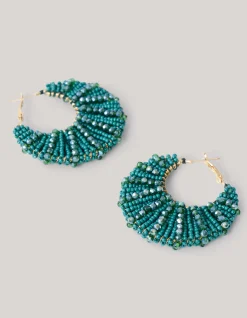Shoeby Bulky Beaded Oorbellen Donkergroen<DAMES Sieraden