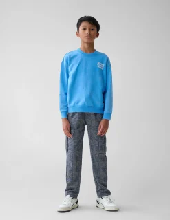 Shoeby Cargo Broek Ruiten Donkerblauw< Broeken