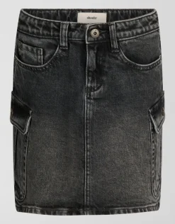 Shoeby Cargo Denim Rok Donkergrijs< Rokken