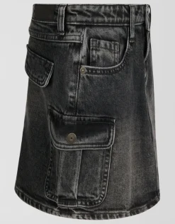 Shoeby Cargo Denim Rok Donkergrijs< Rokken