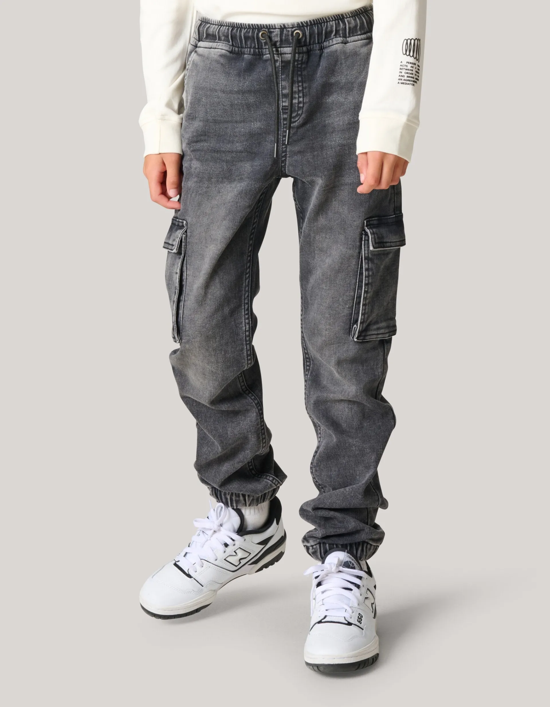 Shoeby Cargo Jog Broek Donkergrijs< Jeans