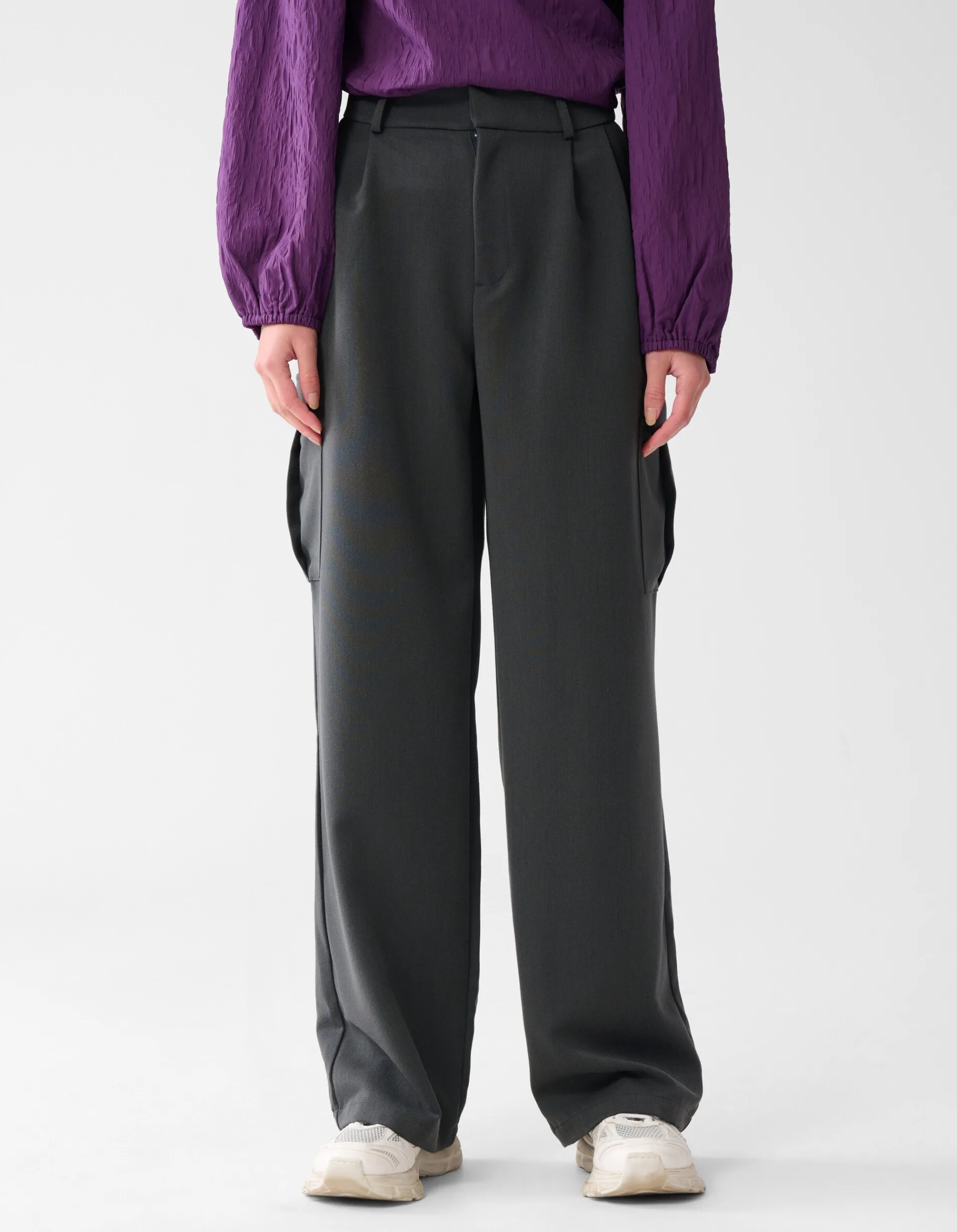 Shoeby Cargo Wide Leg fit Broek Donkergrijs<DAMES Broeken