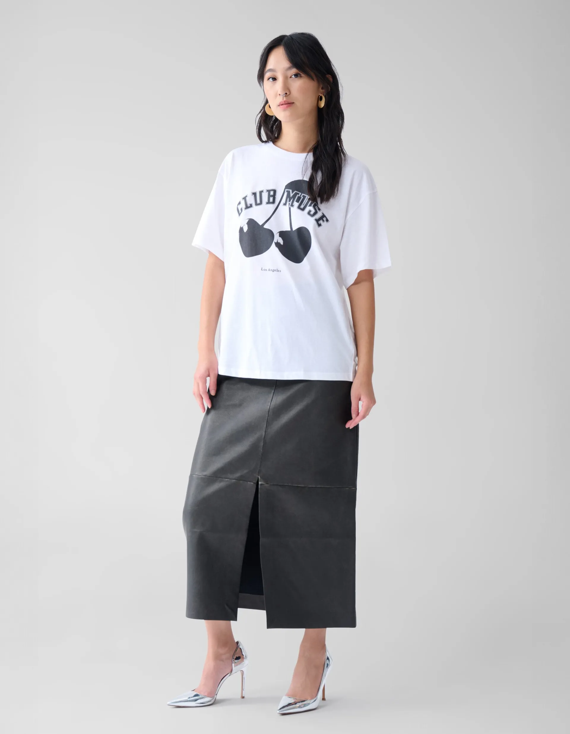 Shoeby Cherry Artwork T-shirt Wit<DAMES T-Shirts
