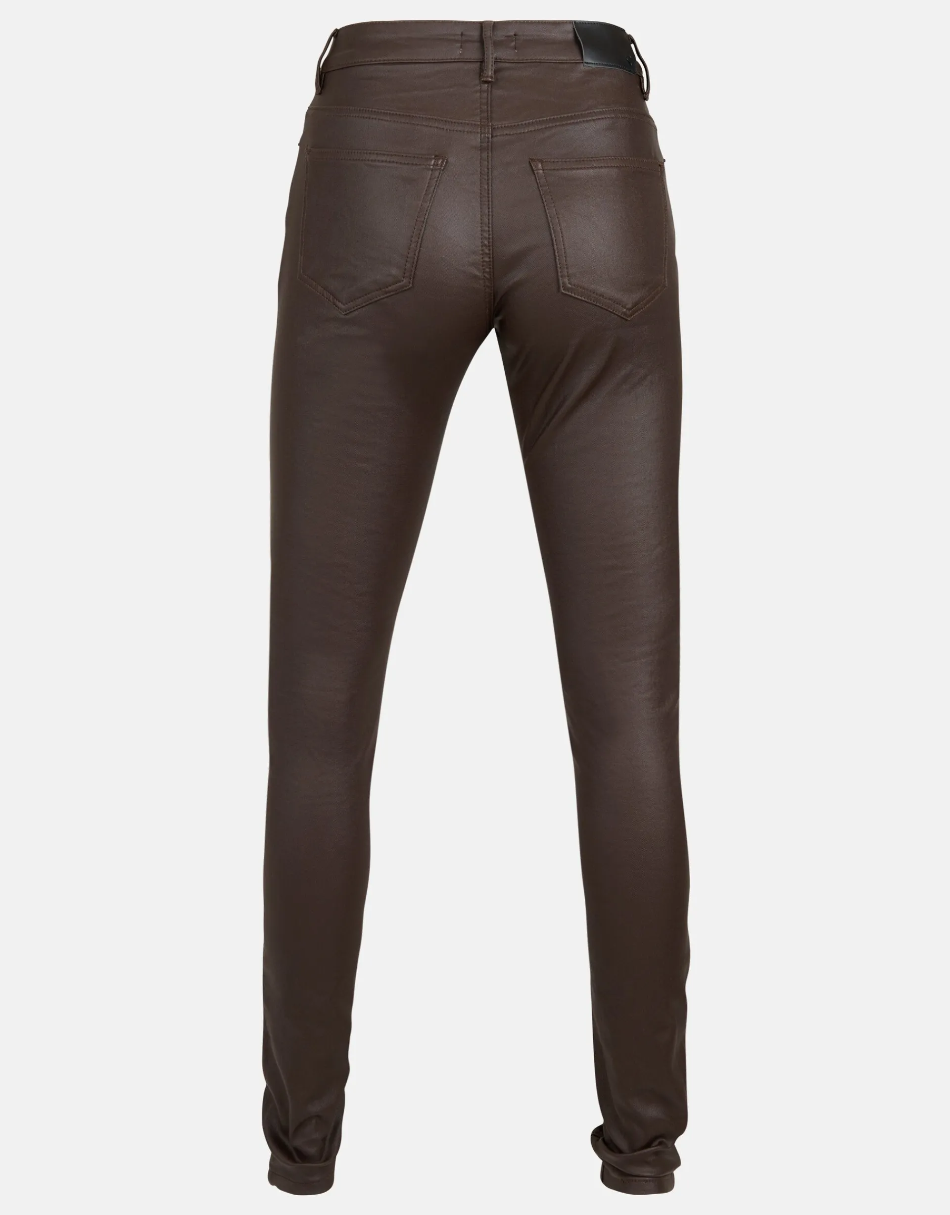 Shoeby Coated Broek Donkerbruin<DAMES Broeken