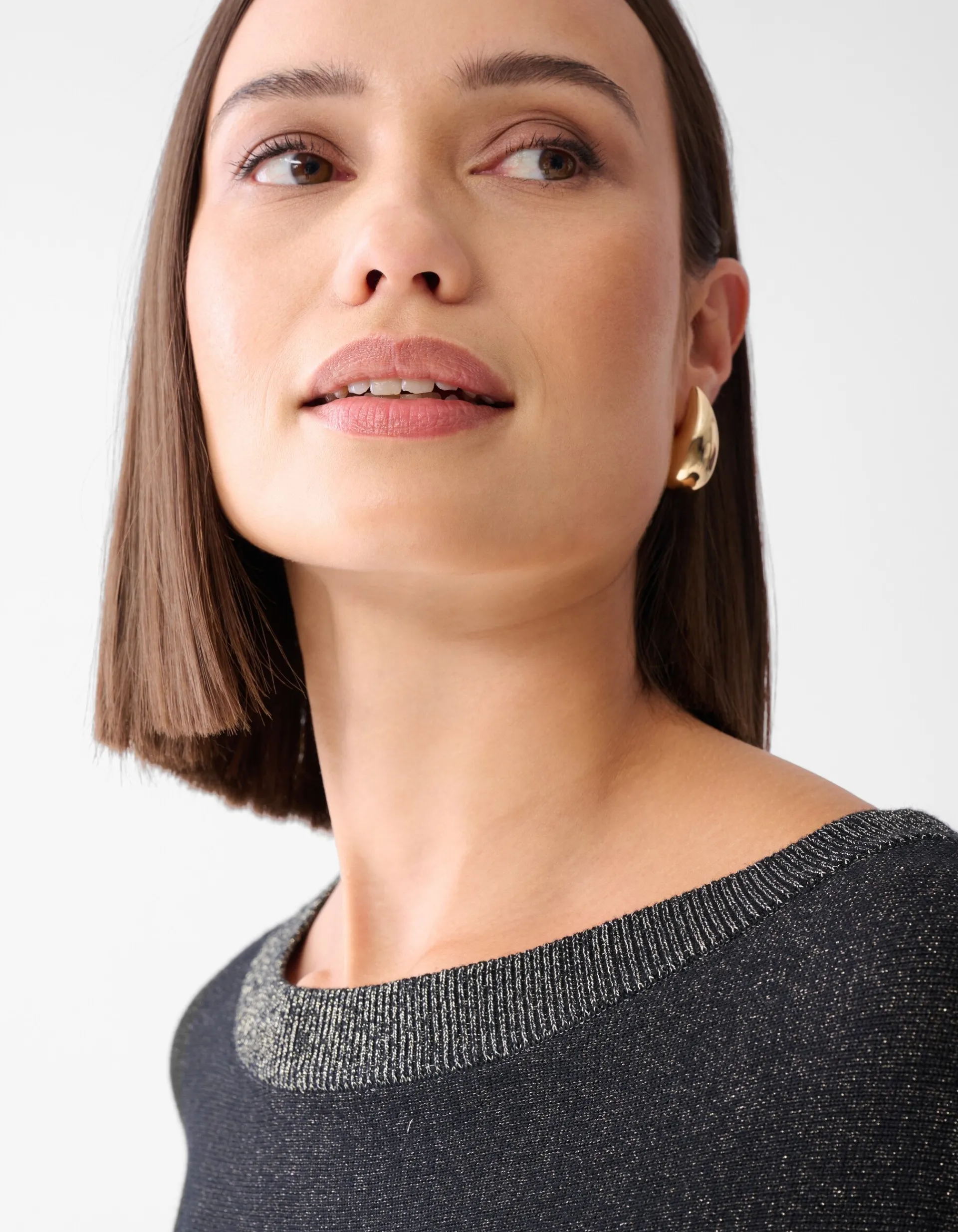 Shoeby Colorblock Glitter Batwing Trui Zwart<DAMES Truien En Sweaters