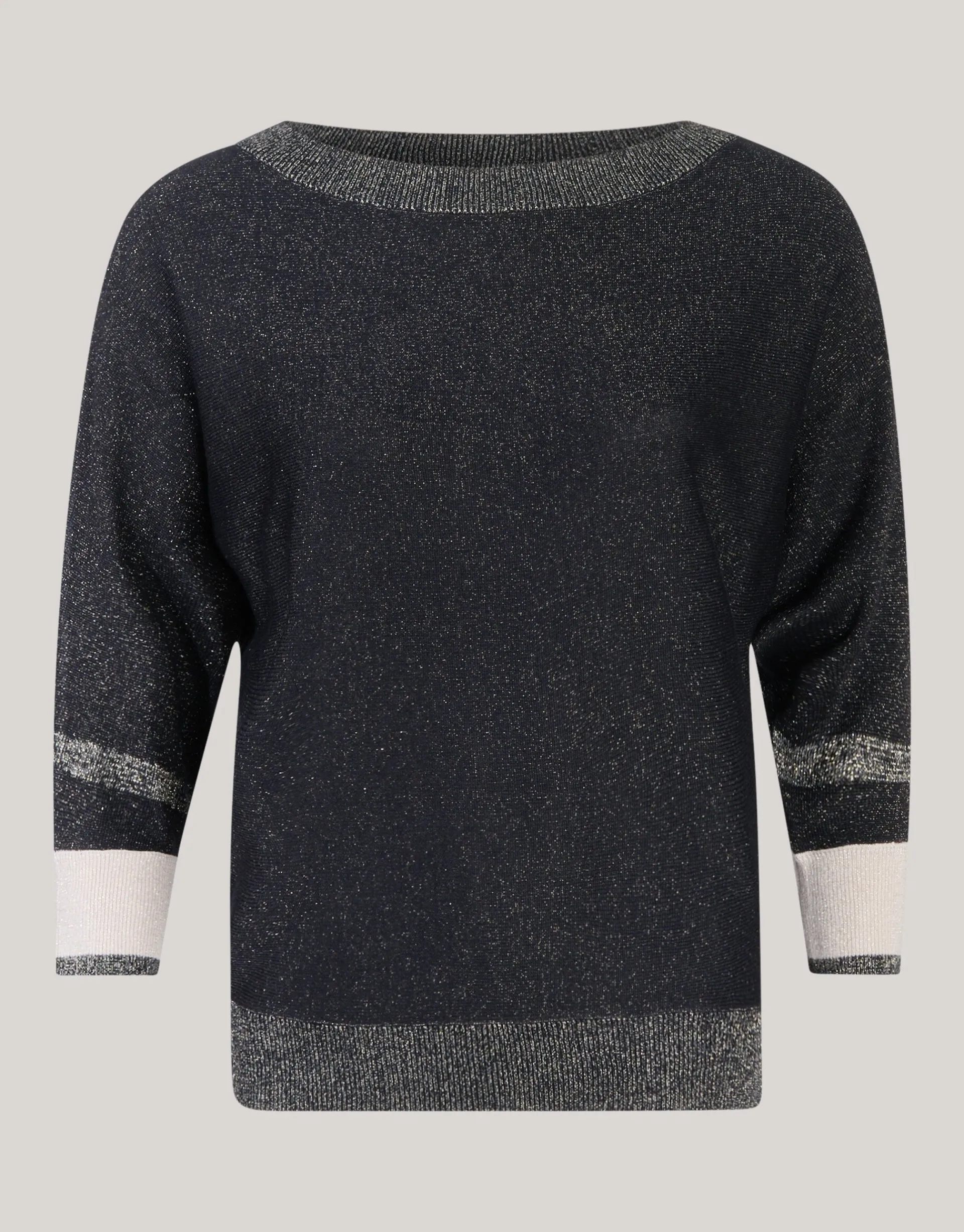 Shoeby Colorblock Glitter Batwing Trui Zwart<DAMES Truien En Sweaters