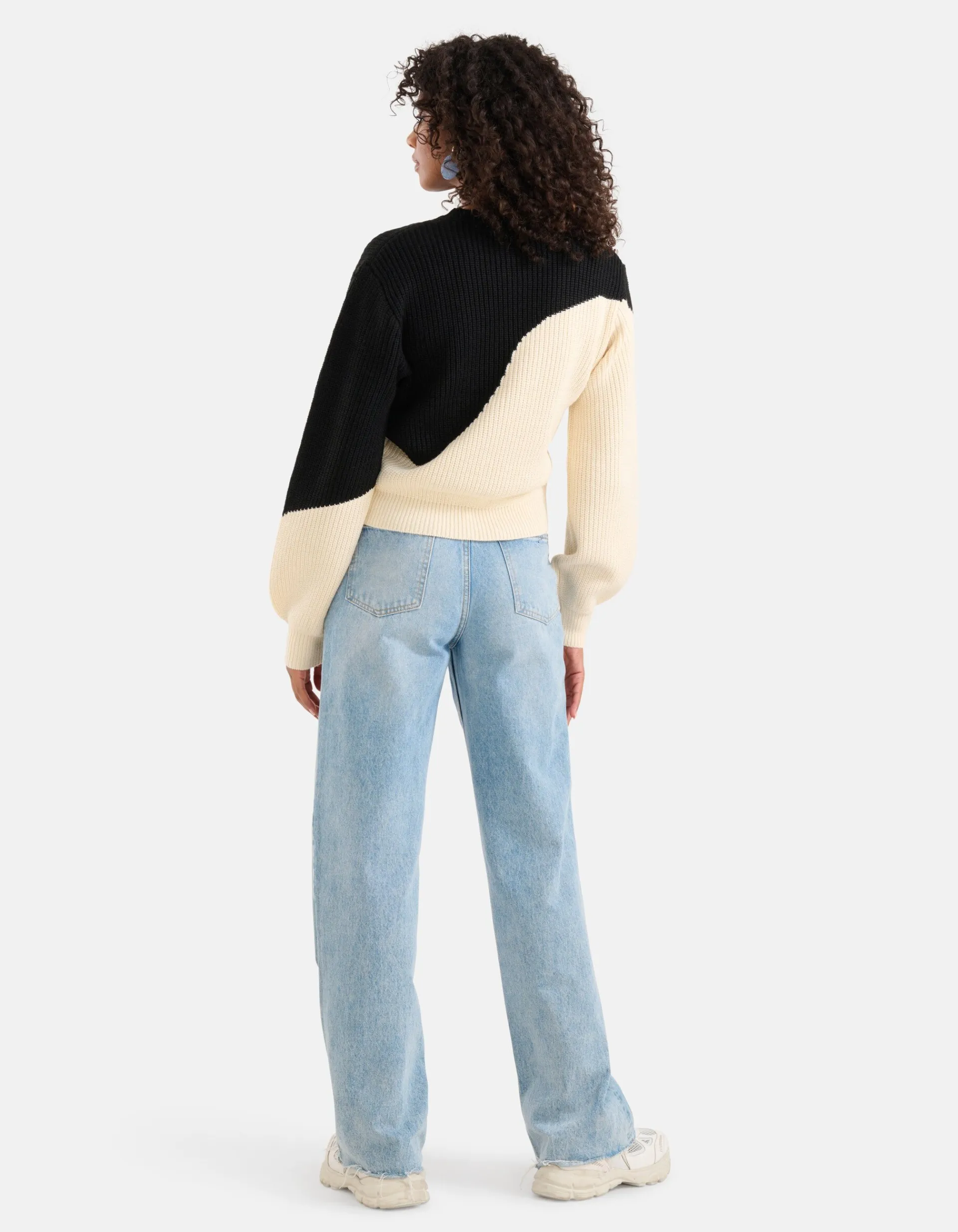 Shoeby Colorblock Trui Gebroken Wit/Zwart<DAMES Truien En Sweaters