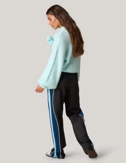 Shoeby Colourblock Wide Leg Broek Zwart/blauw<DAMES Broeken