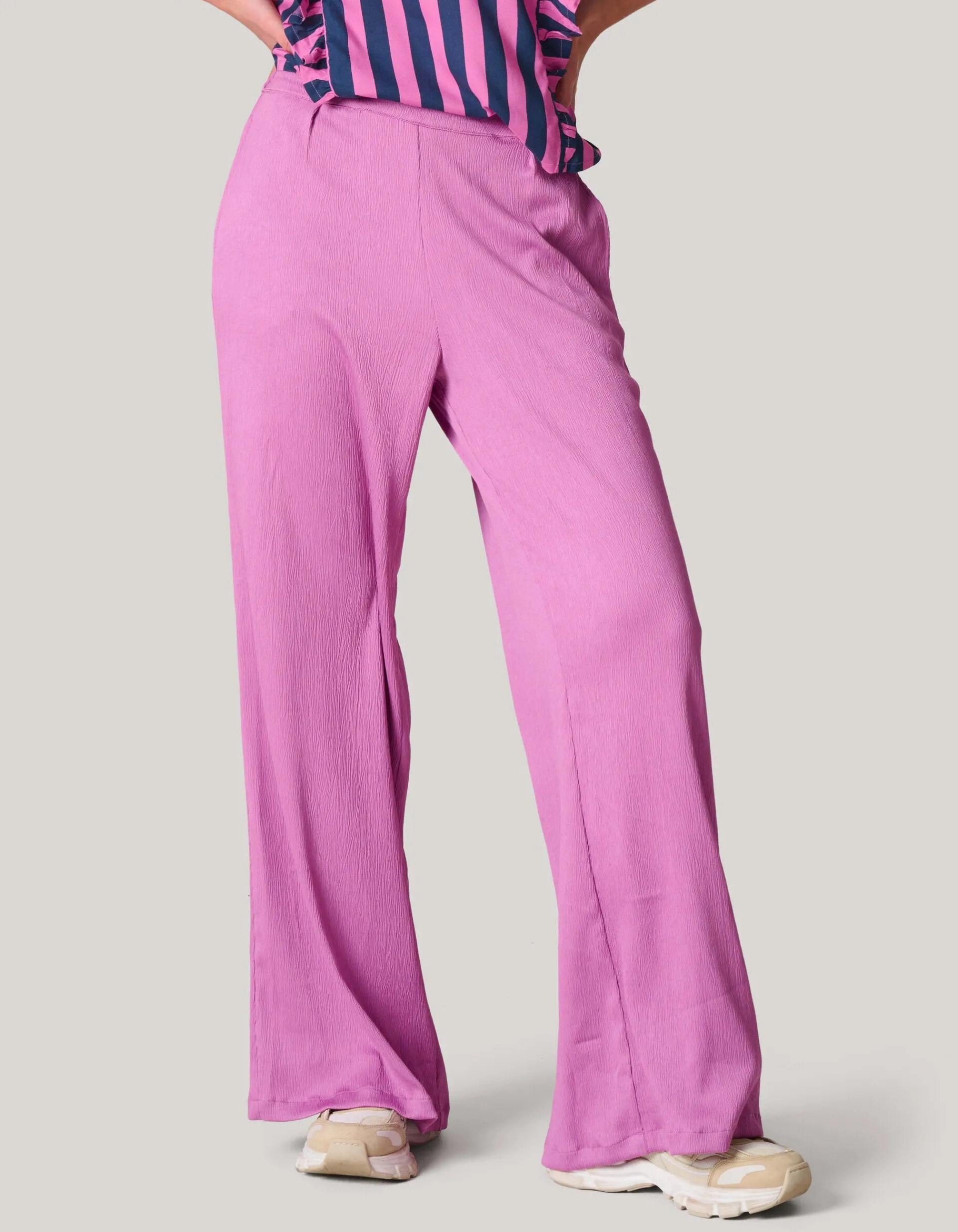 Shoeby Crinkle Broek Roze<DAMES Broeken