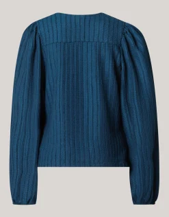 Shoeby Crinkle Longsleeve Donkerblauw<DAMES T-Shirts|Tops