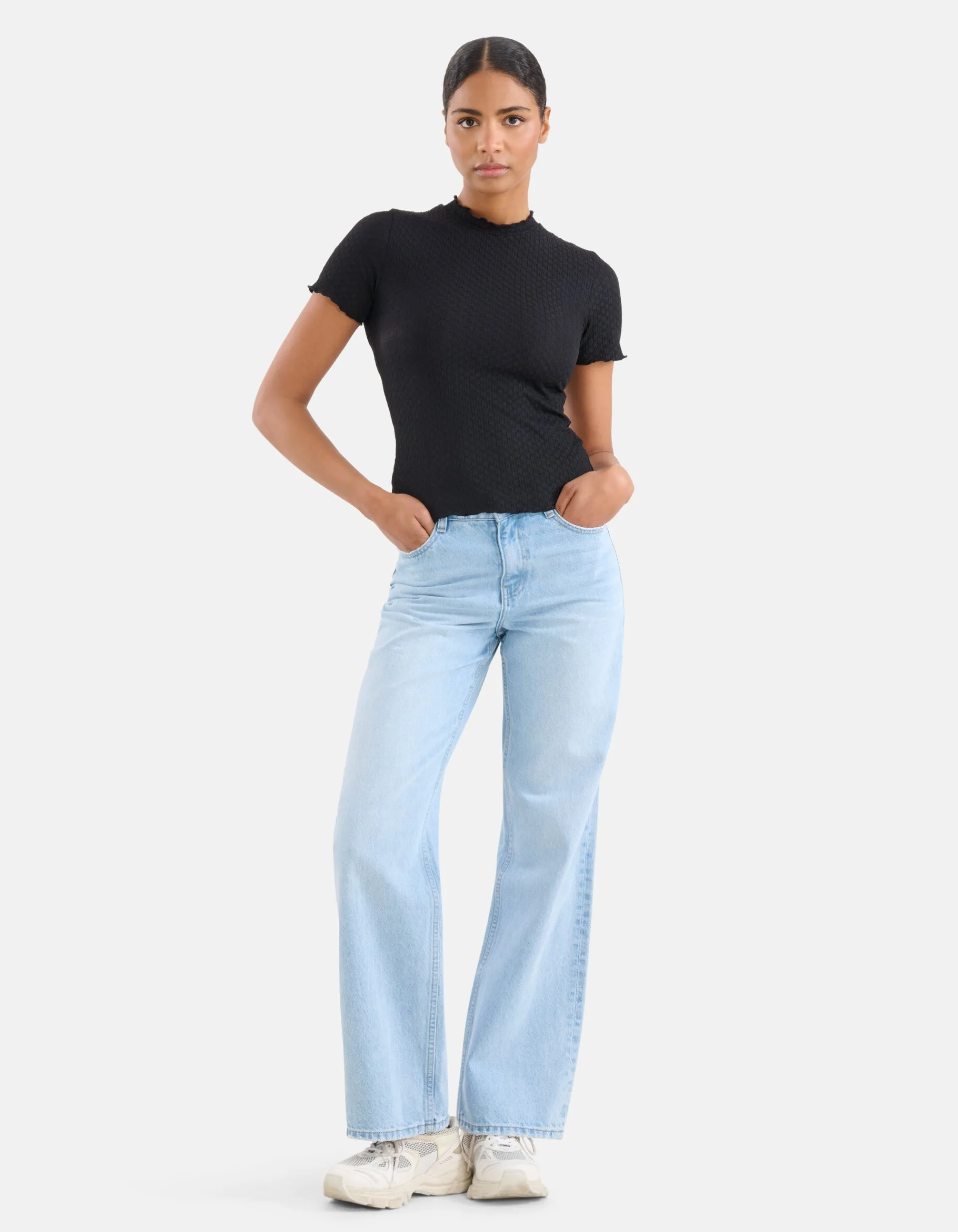 Shoeby Crinkle Top Zwart<DAMES Tops