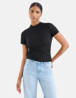 Shoeby Crinkle Top Zwart<DAMES Tops