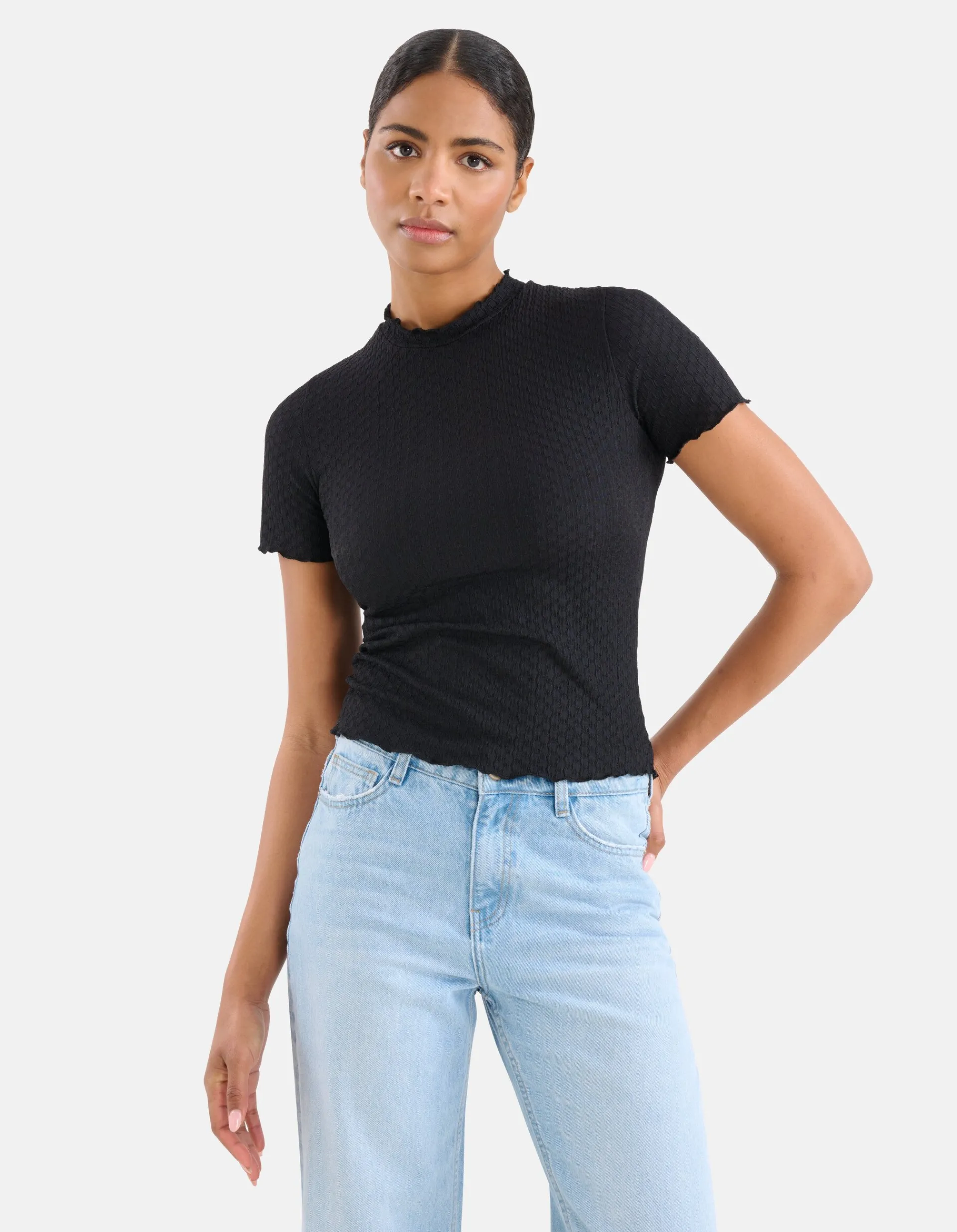 Shoeby Crinkle Top Zwart<DAMES Tops