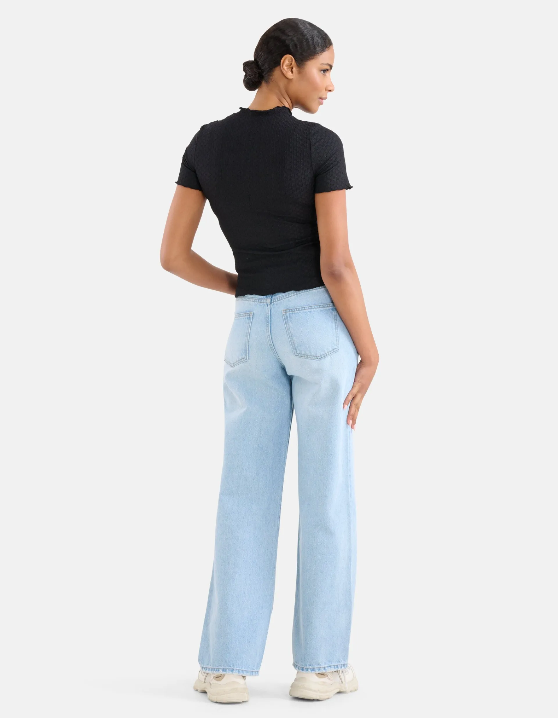 Shoeby Crinkle Top Zwart<DAMES Tops