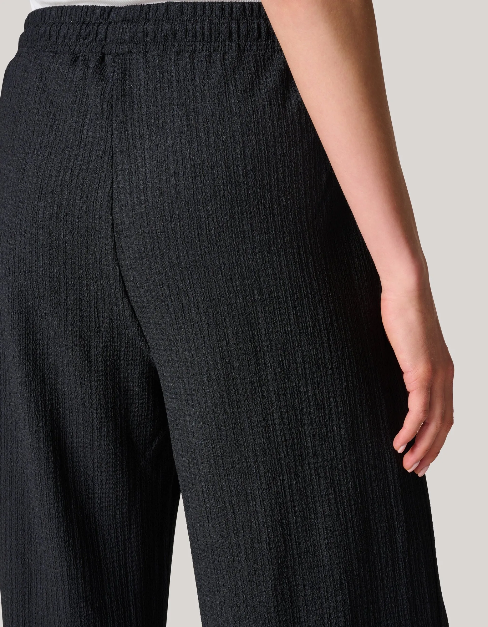 Shoeby Crinkle Wide Leg Broek Zwart<DAMES Broeken