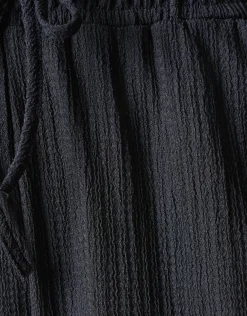 Shoeby Crinkle Wide Leg Broek Zwart<DAMES Broeken
