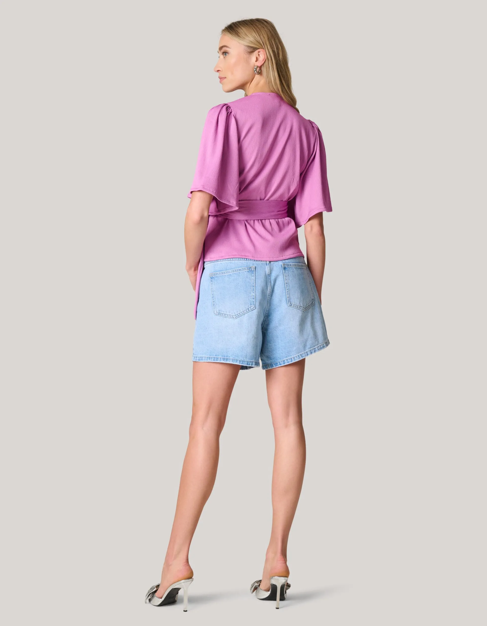 Shoeby Crinkle Wrap Top Roze<DAMES Tops