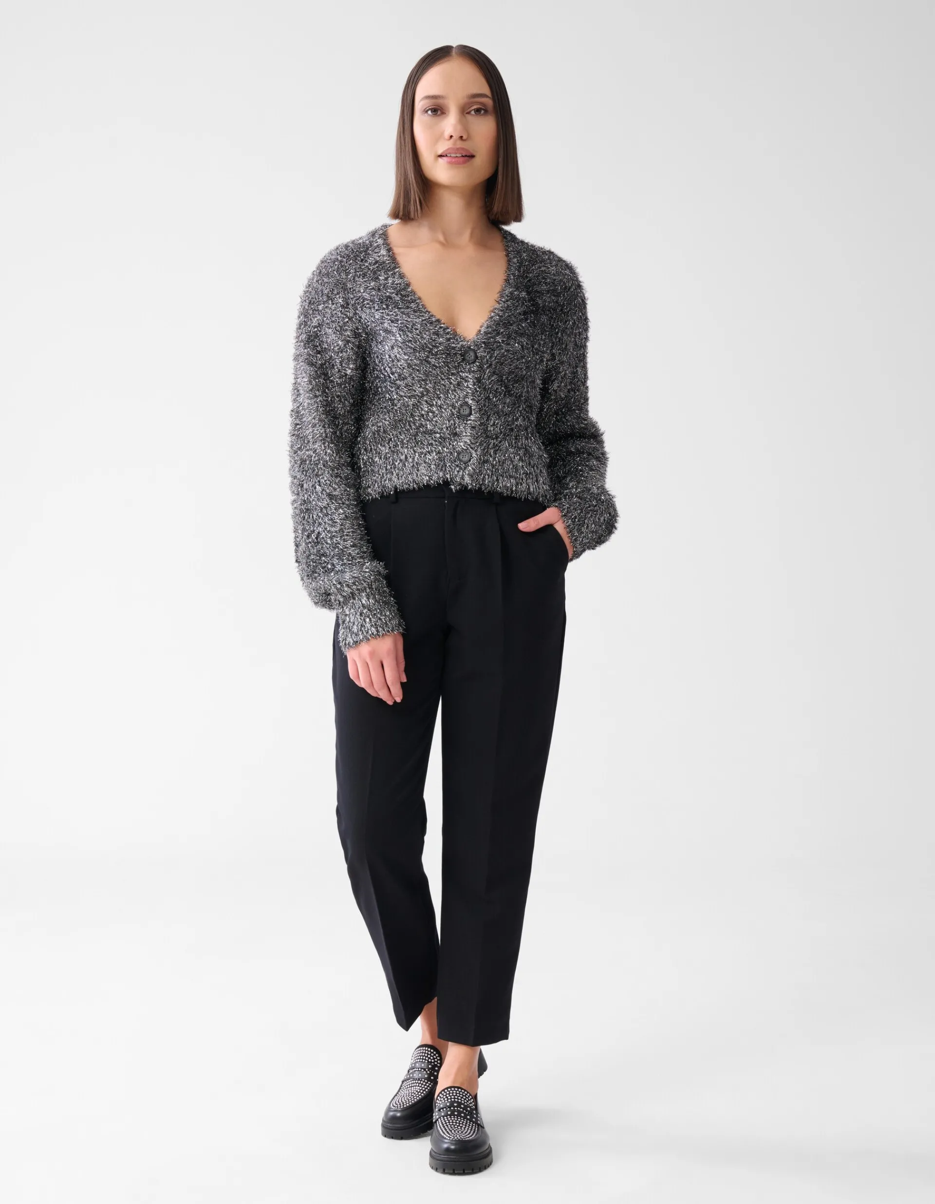 Shoeby Cropped Pantalon Zwart<DAMES Broeken