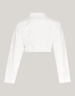 Shoeby Cropped Poplin Blouse Wit<DAMES Blouses
