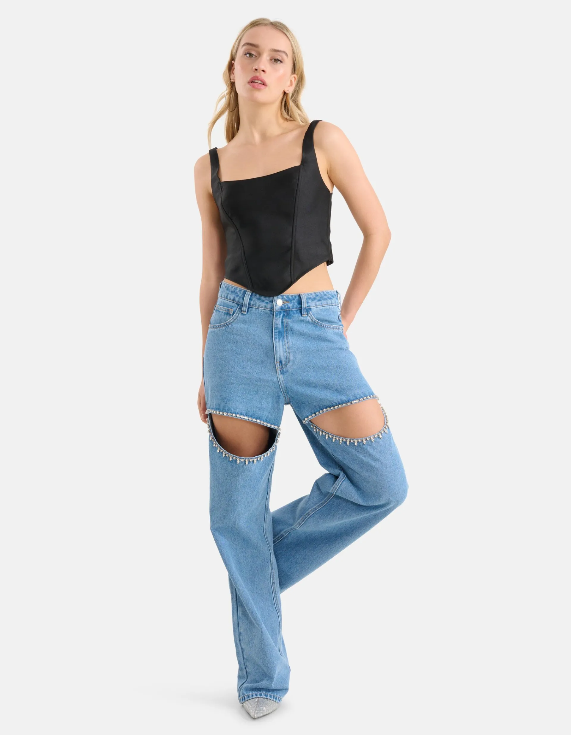 Shoeby Cropped Top Zwart<DAMES Tops