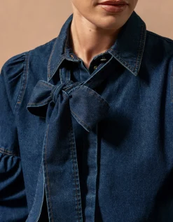 Shoeby Denim Blouse Donkerblauw By Mieke<DAMES Blouses