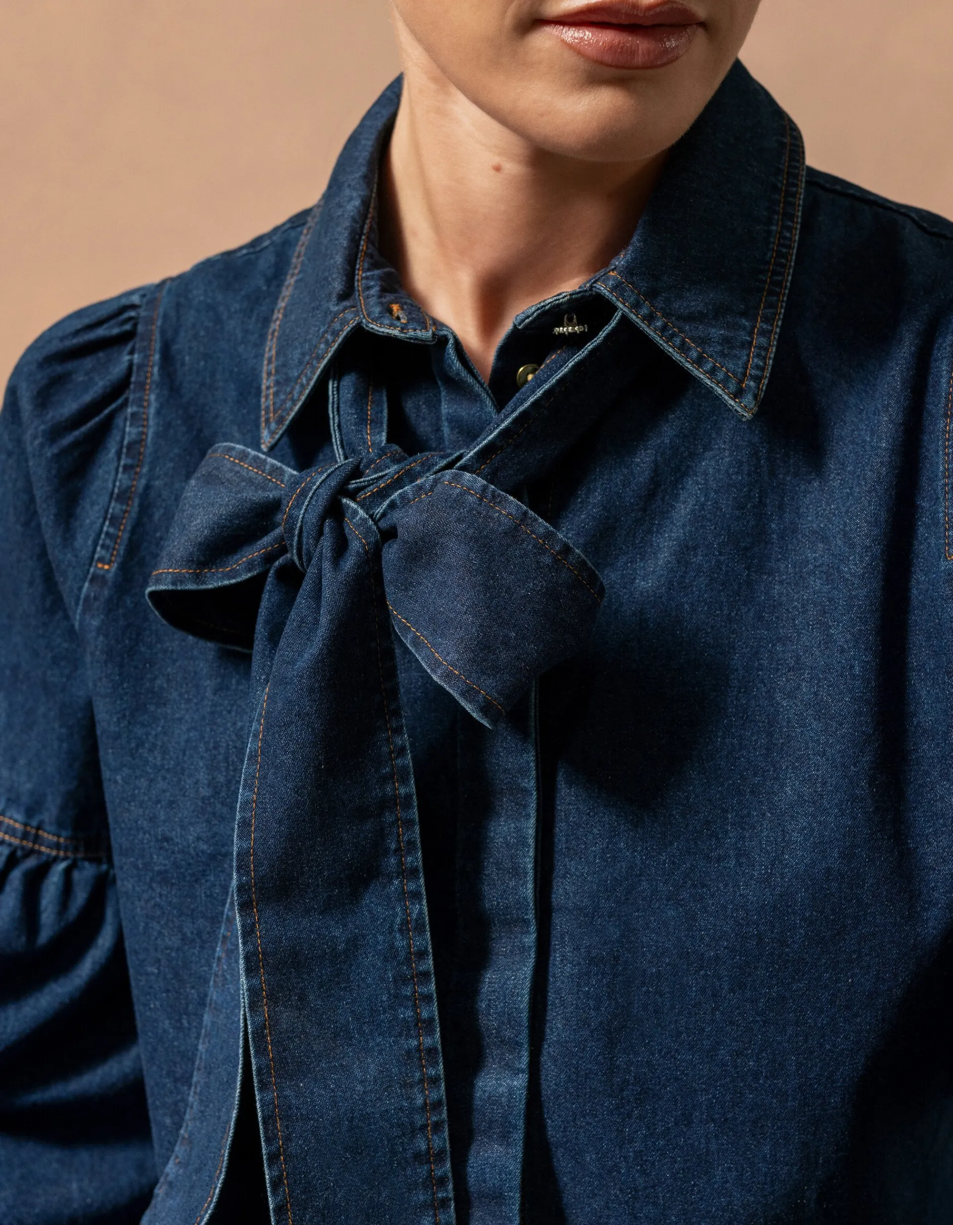 Shoeby Denim Blouse Donkerblauw By Mieke<DAMES Blouses