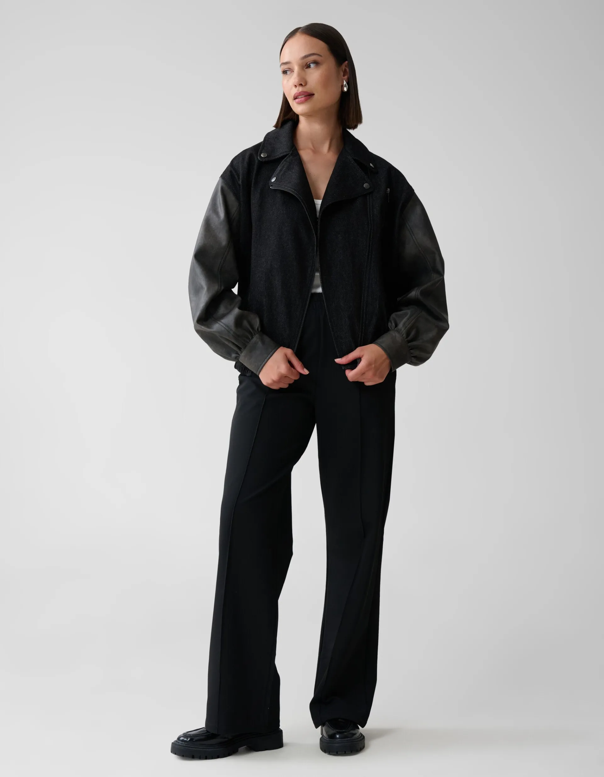 Shoeby Denim Bomber Zwart<DAMES Jacks
