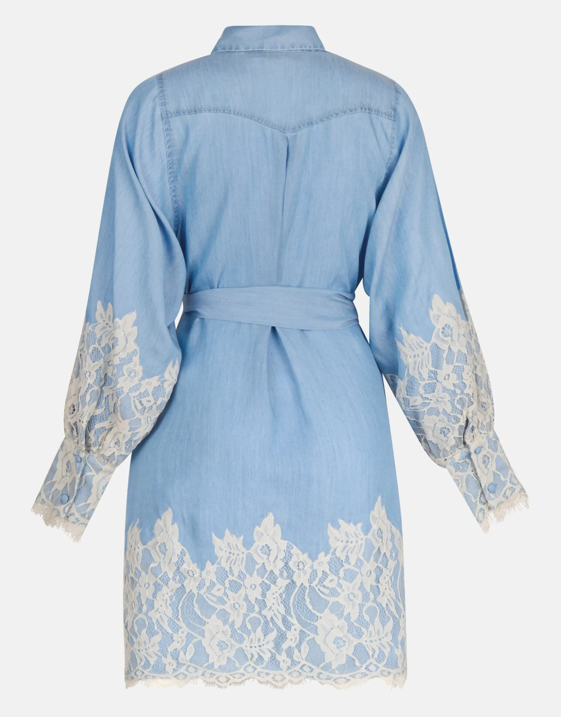 Shoeby Denim Lace Mini Jurk Blauw<DAMES Jurken