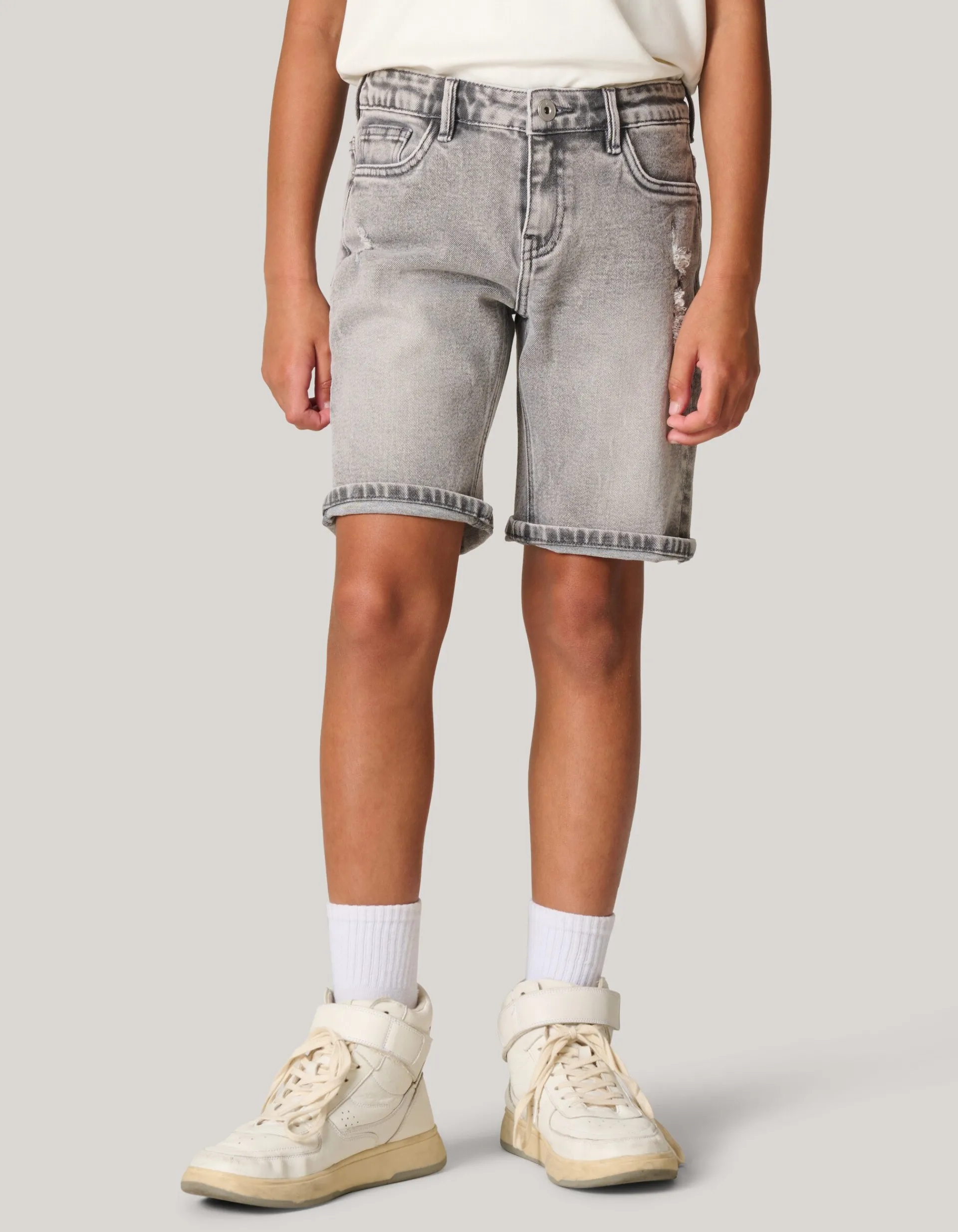 Shoeby Denim Short Lichtgrijs< Shorts