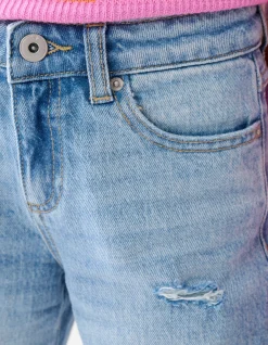 Shoeby Destroyed Straight Fit Jeans Lichtblauw< Jeans