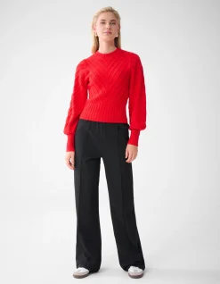Shoeby Diagonaal Trui Rood<DAMES Truien En Sweaters