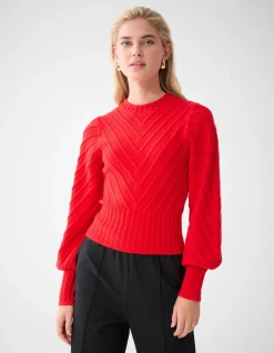 Shoeby Diagonaal Trui Rood<DAMES Truien En Sweaters