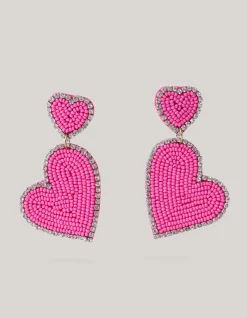 Shoeby Double Heart Oorbellen Roze<DAMES Sieraden