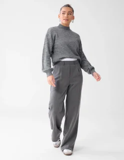 Shoeby Double Waistband Jogger Donkergrjis<DAMES Broeken