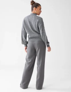 Shoeby Double Waistband Jogger Donkergrjis<DAMES Broeken