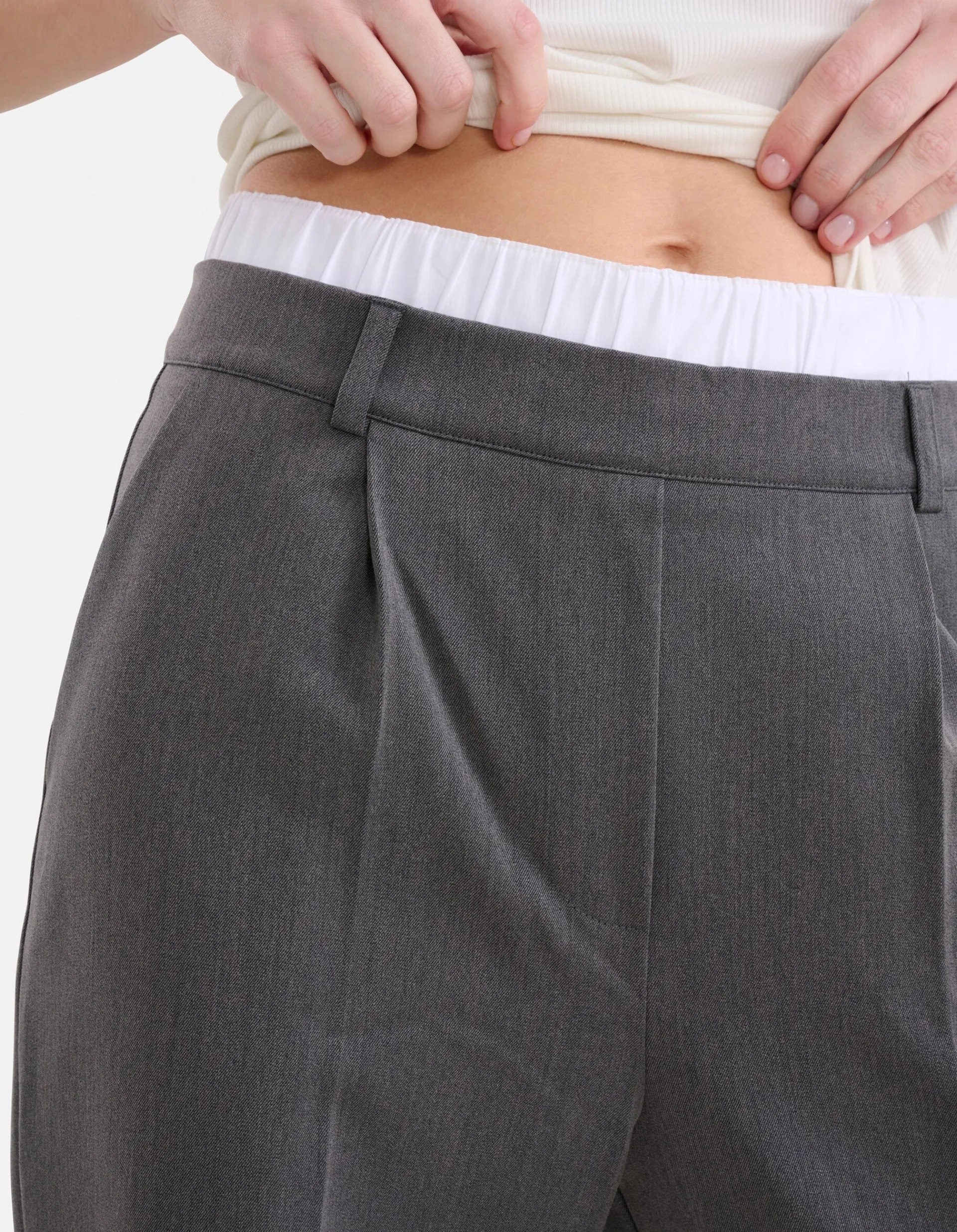 Shoeby Double Waistband Jogger Donkergrjis<DAMES Broeken